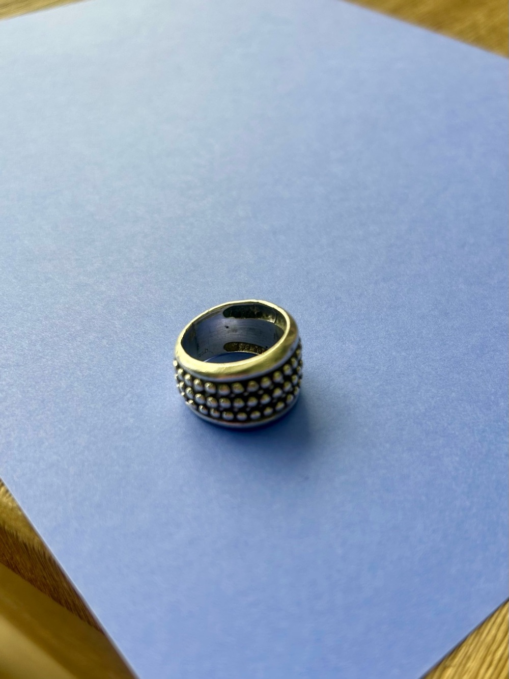 1980’s 3-Row Beaded Sterling Silver Ring Heavy Wide Cigar Band Size 7 Vintage! - Picture 8 of 14